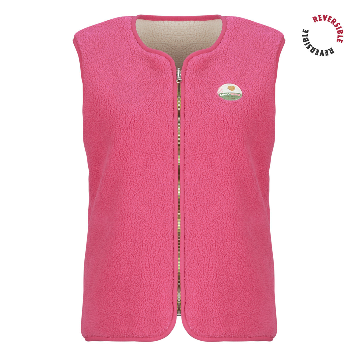 Only  ONLBABY TEDDY VEST REVERSIBLE  Růžová