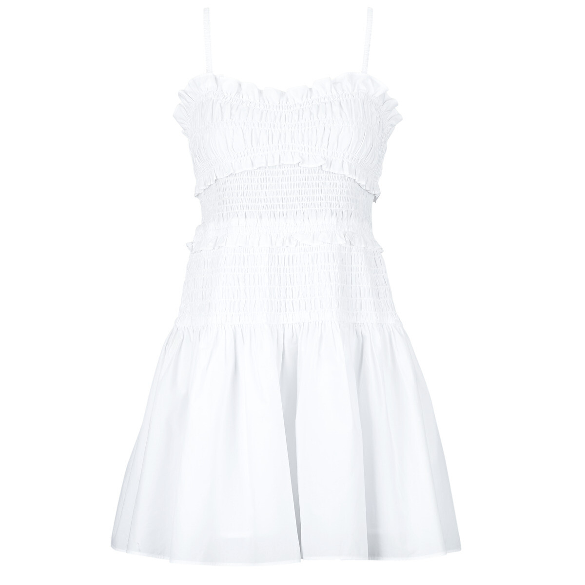 MICHAEL Michael Kors  POPLIN SMOCKED MINI DRESS  Bílá