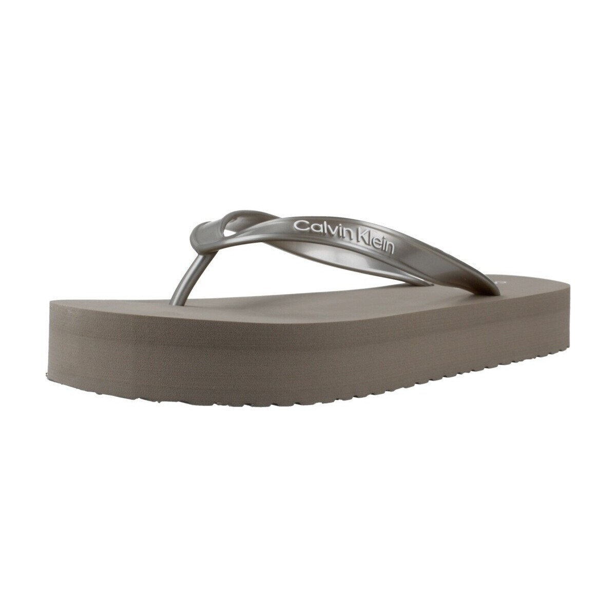 Calvin Klein Jeans  FLATFORM FLIP FLOP MET T  Šedá