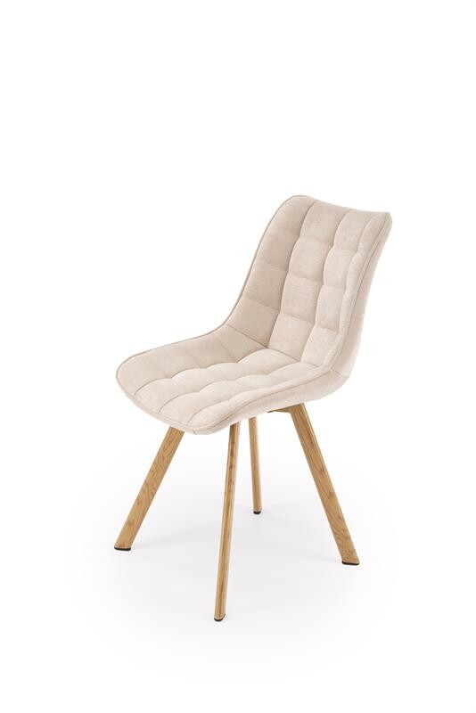 Jídelní židle SAM – přírodní nohy, látka, béžová Halmar