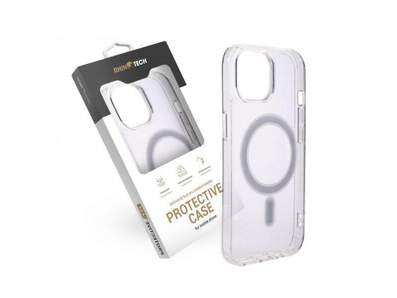 Zadní kryt RhinoTech MAGcase Clear pro Apple iPhone 15 Pro Max, transparentní