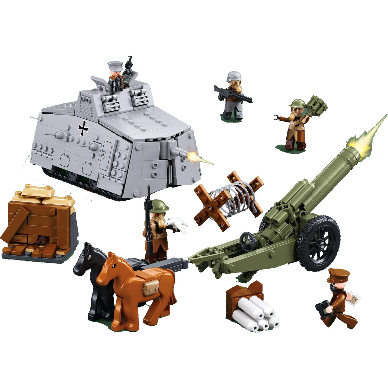 Stavebnice Sluban Army Útočný tank WWI 47Vs M38-B1295