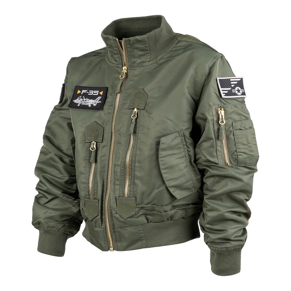 Letecká bunda dětská Fostex US F-35 - olivová, 92