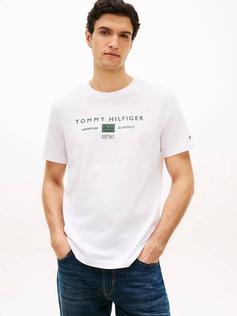 Tommy Hilfiger pánské bílé tričko MW0MW42365YBR S