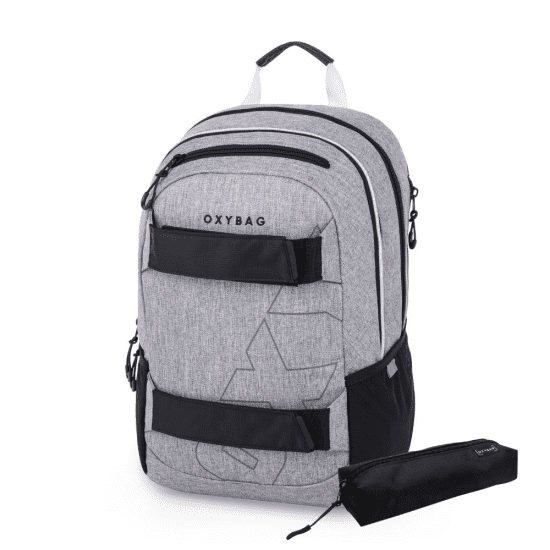 Oxybag Studentský batoh + etue OXY Sport - Grey Melange - 9-23226E
