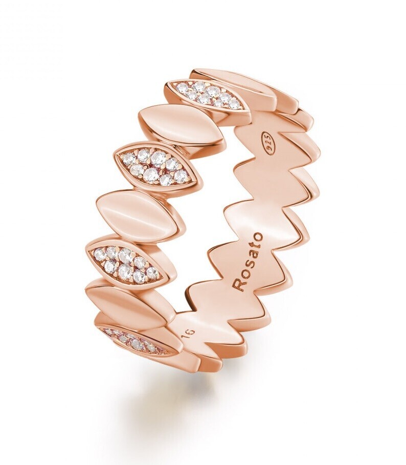 Rosato Pozlacený dámský prsten s kubickými zirkony Gaia RZGA59 58 mm