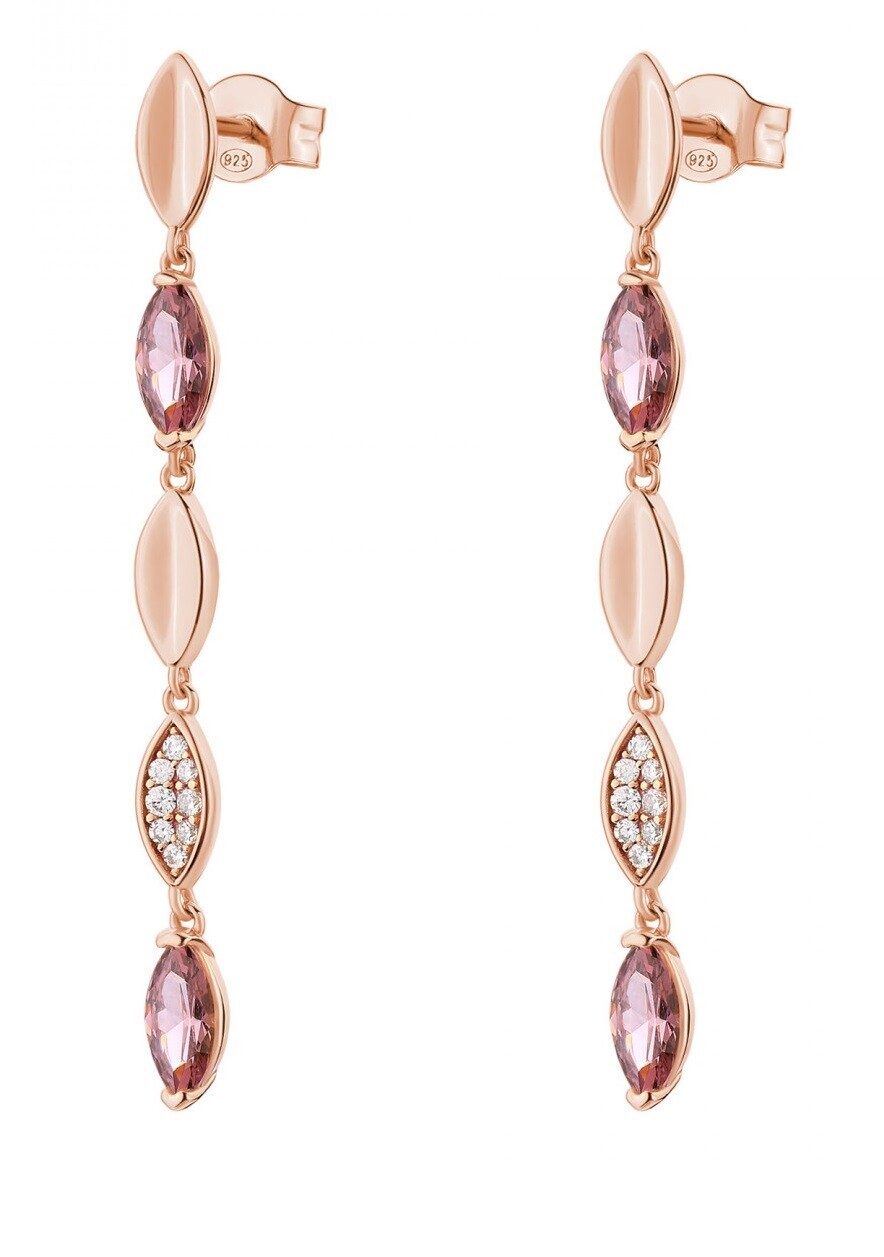 Rosato Dlouhé pozlacené náušnice s kubickými zirkony Gaia RZGA53