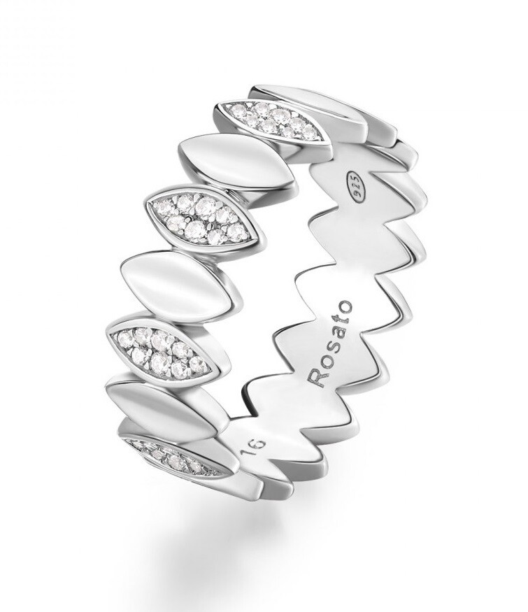 Rosato Stříbrný dámský prsten s kubickými zirkony Gaia RZGA58 54 mm