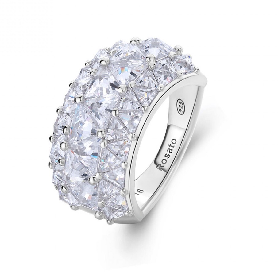 Rosato Oslnivý stříbrný prsten s kubickými zirkony Vittoria RZVT33 60 mm