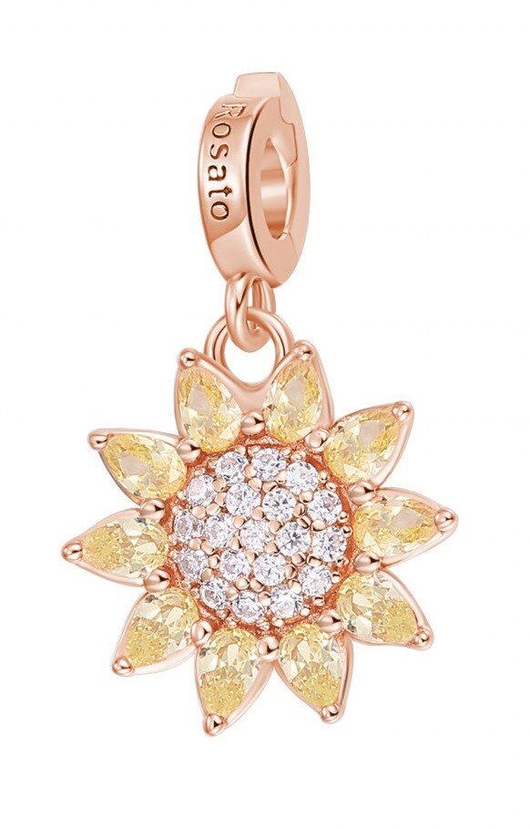 Rosato Růžově pozlacený přívěsek Slunečnice Storie RZ220