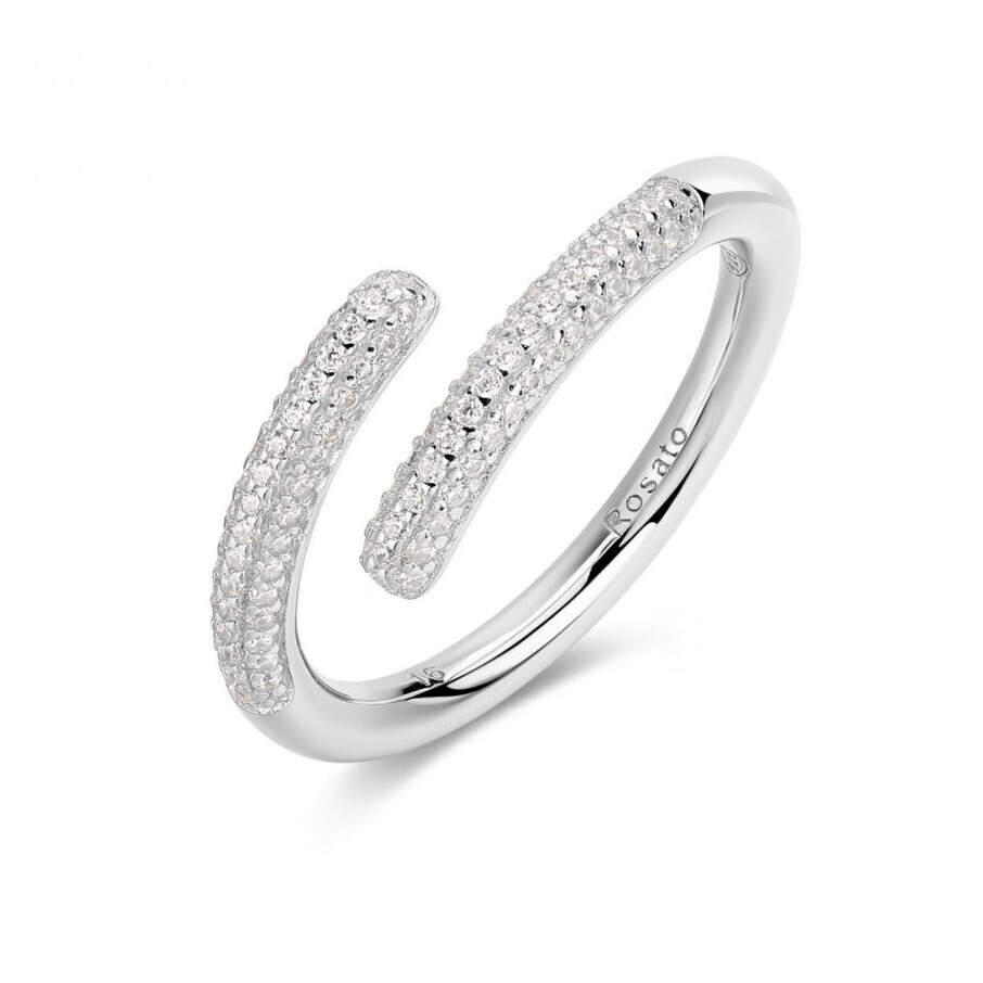 Rosato Designový otevřený prsten se zirkony Bianca RZBI81 56 mm