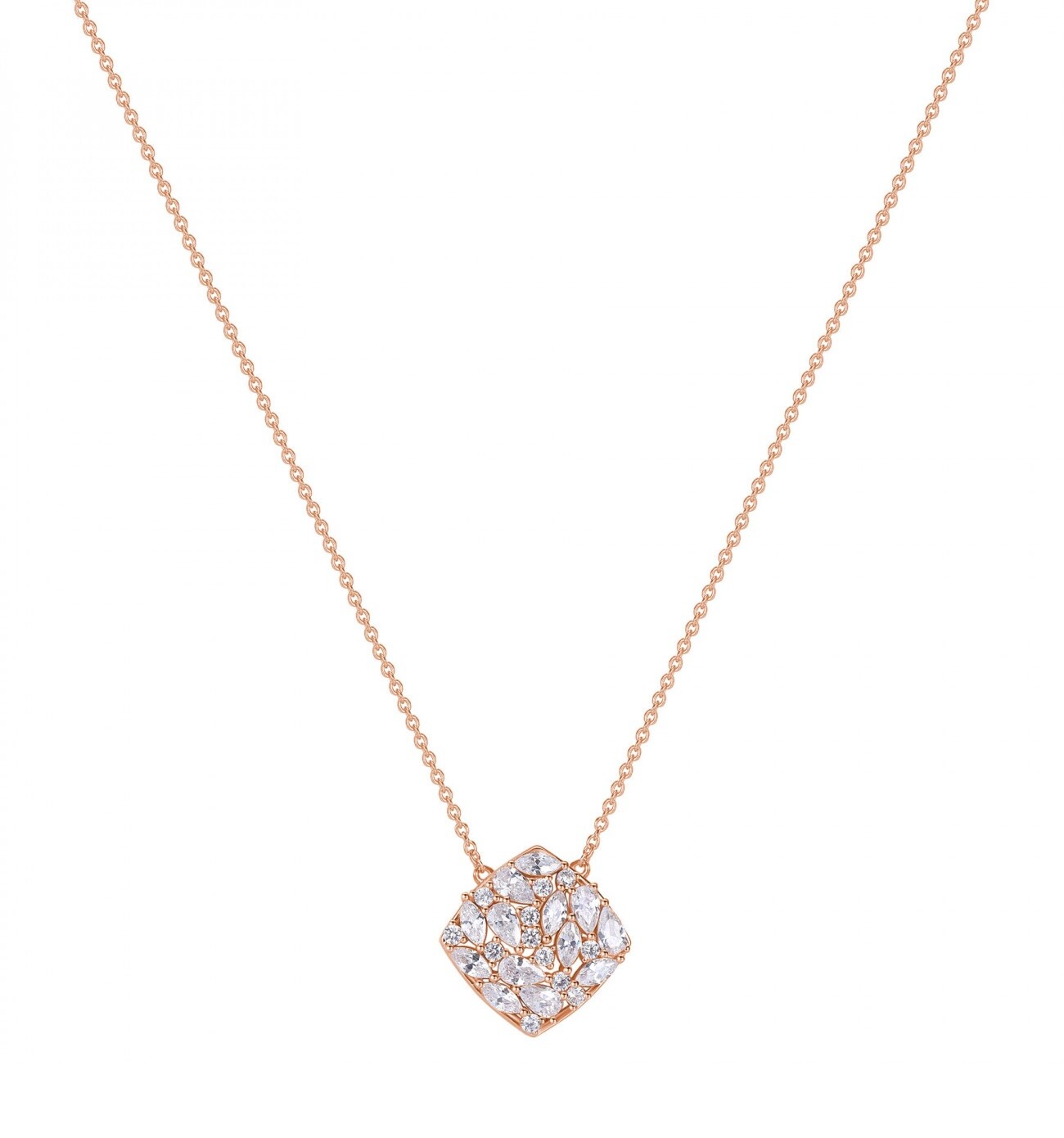 Rosato Pozlacený náhrdelník s čirými kubickými zirkony Gemma RZGE08