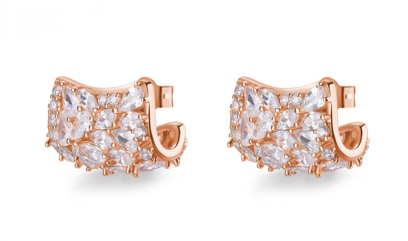 Rosato Originální pozlacené náušnice s kubickými zirkony Gemma RZGE45