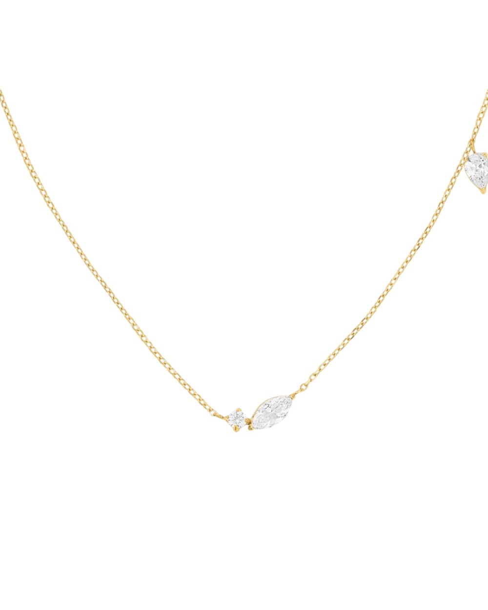 Rosefield Elegantní ocelový náhrdelník s krystaly JNMSG-J1306