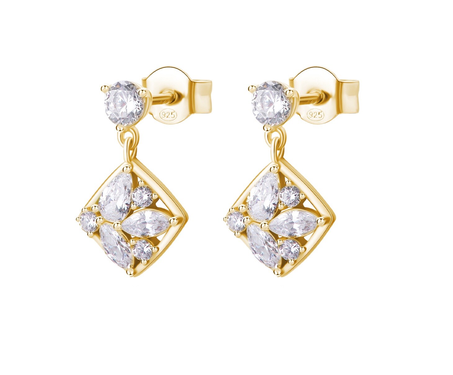 Rosato Oslnivé pozlacené náušnice s kubickými zirkony Gemma RZGE59