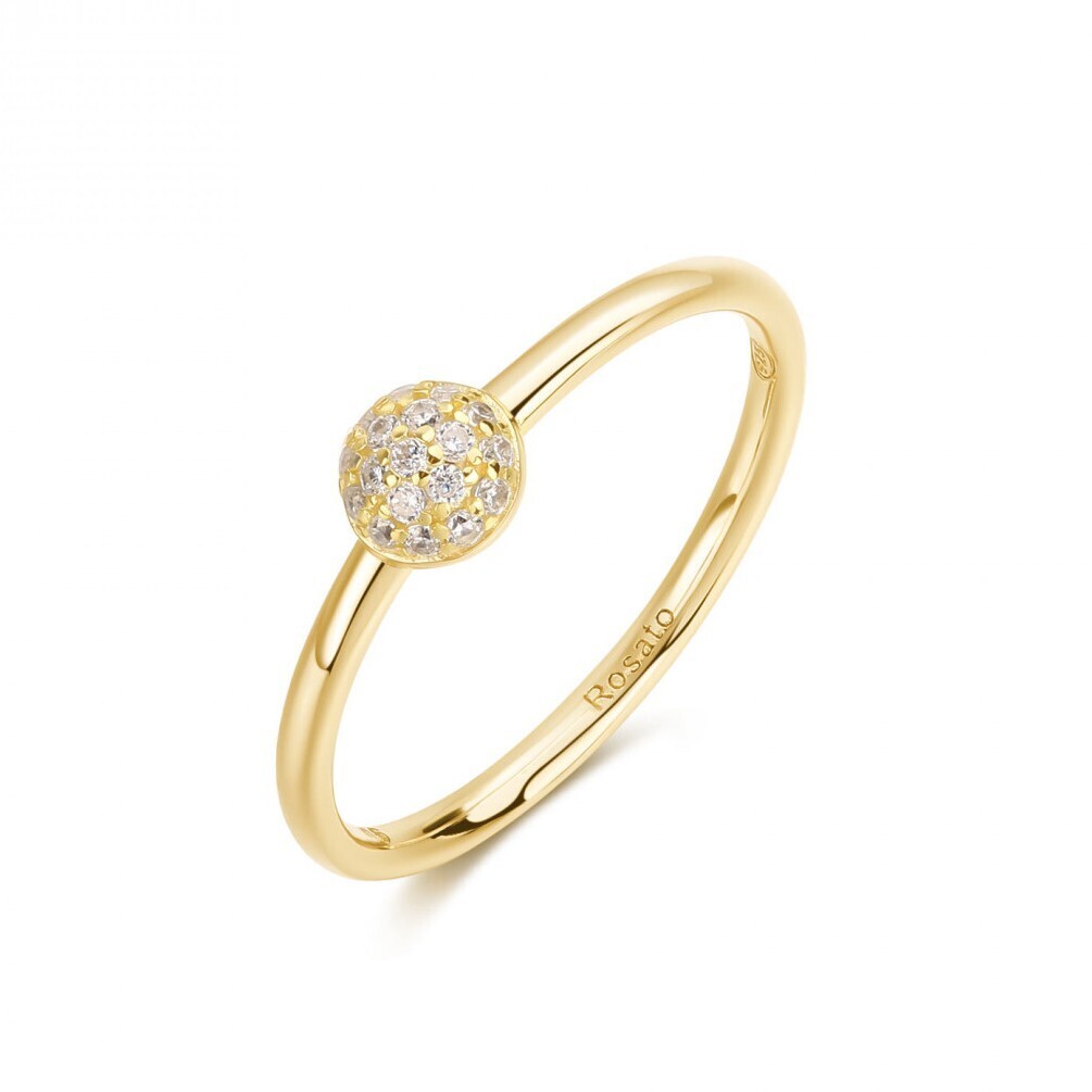 Rosato Půvabný pozlacený prsten s kubickými zirkony Bianca RZBI80 50 mm