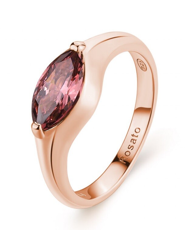 Rosato Elegantní pozlacený prsten se zirkonem Gaia RZGA61 58 mm