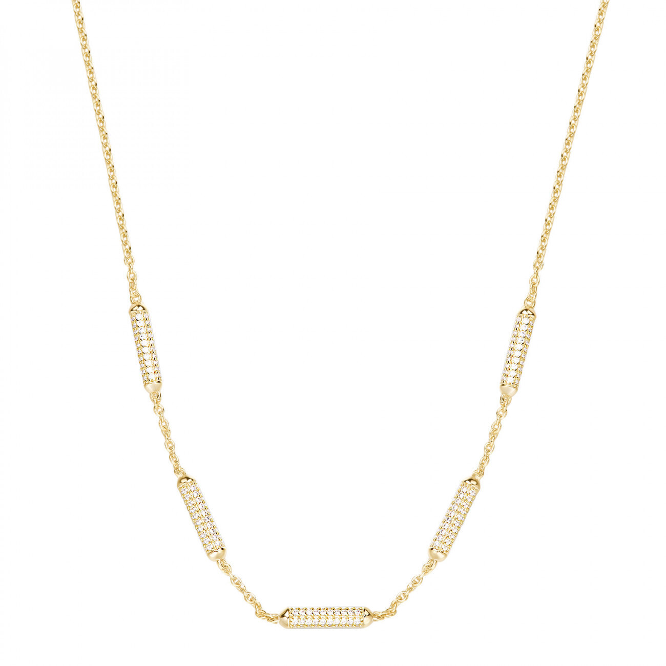 Rosato Nězný pozlacený náhrdelník se zirkony Bianca RZBI59