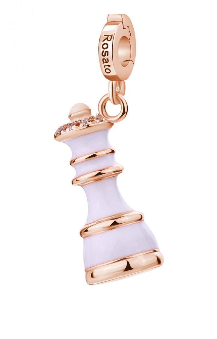 Rosato Růžově zlacený přívěsek Šachová figurka Storie RZ244