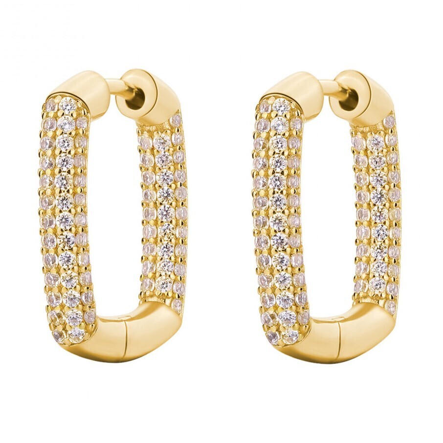 Rosato Blyštivé oválné náušnice s čirými zirkony Bianca RZBI74