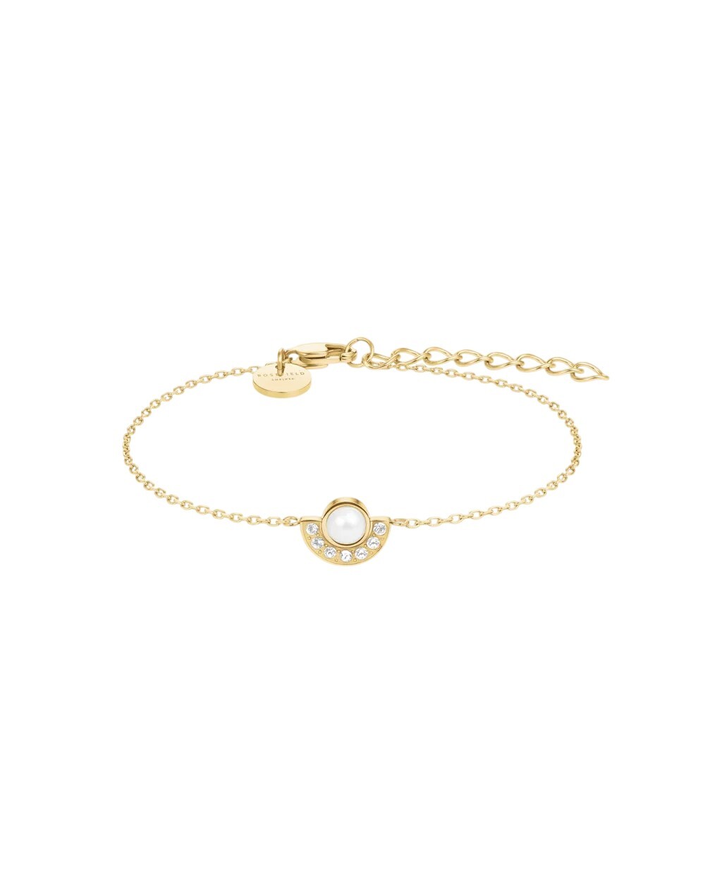 Rosefield Pozlacený ocelový náramek s perlou JBPCG-J1295