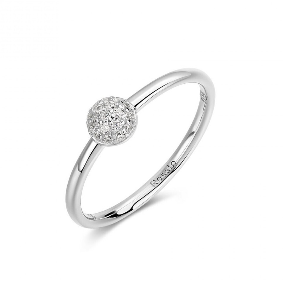 Rosato Půvabný stříbrný prsten s kubickými zirkony Bianca RZBI79 50 mm