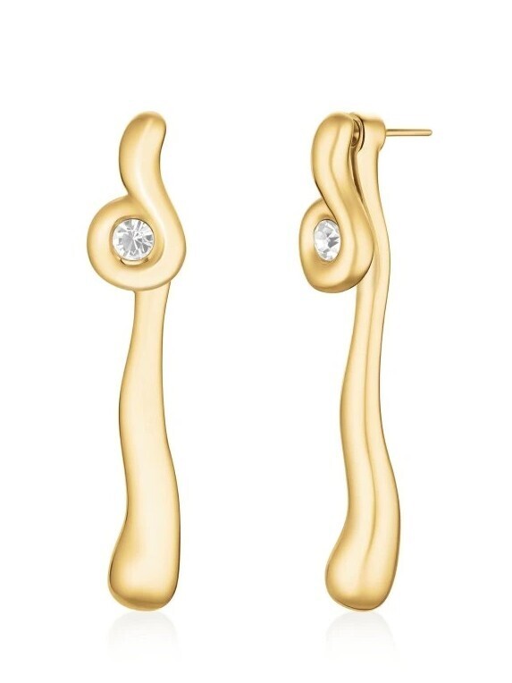 Rosefield Pozlacené náušnice 2v1 Wave JELWG-J1301