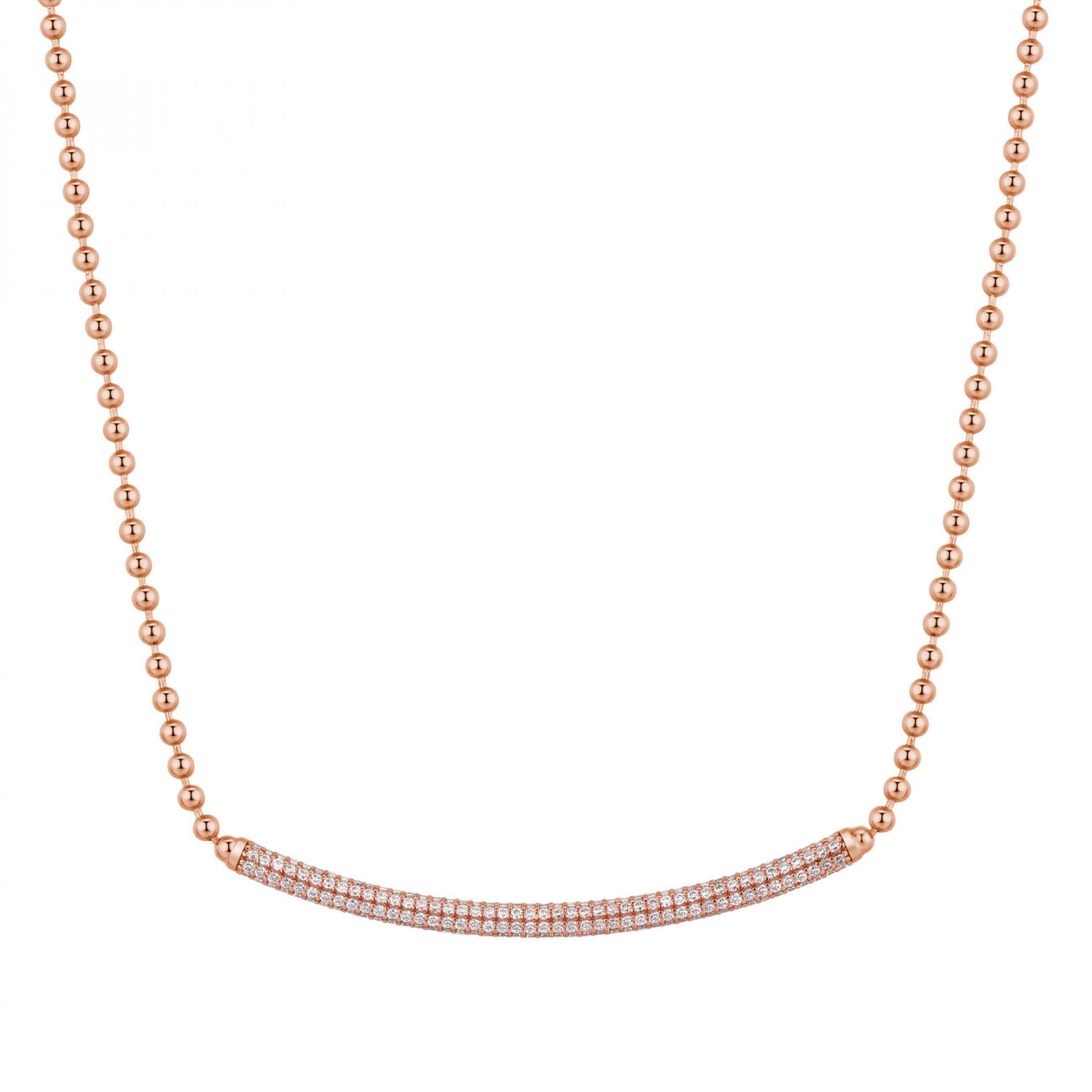Rosato Okouzlující bronzový náhrdelník se zirkony Bianca RZBI02