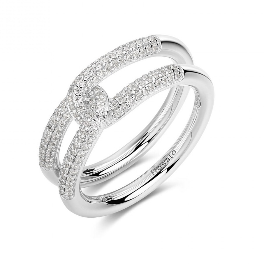 Rosato Originální stříbrný prsten s kubickými zirkony Bianca RZBI83 52 mm