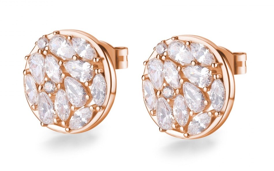 Rosato Pozlacené náušnice pecky s kubickými zirkony Gemma RZGE43