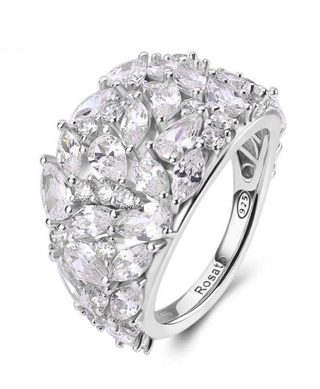 Rosato Luxusní stříbrný prsten s kubickými zirkony Gemma RZGE48 52 mm