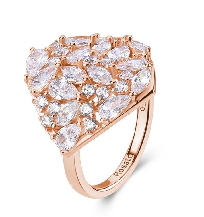 Rosato Blyštivý pozlacený prsten pro ženy Gemma RZGE51 58 mm