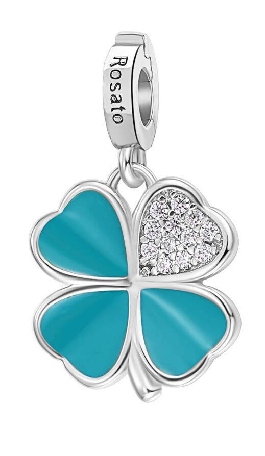 Rosato Stříbrný přívěsek se zirkony a smaltem Čtyřlístek Storie RZ222R