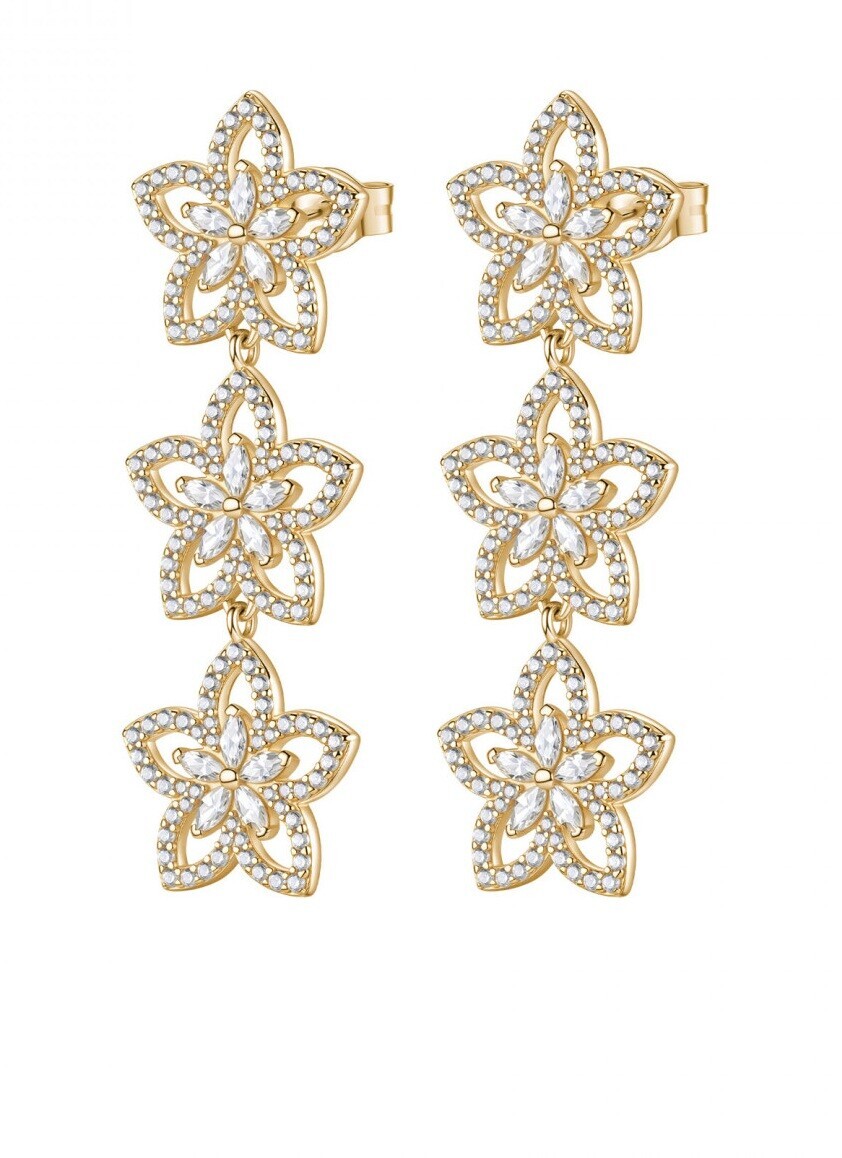 Rosato Luxusní pozlacené náušnice Květiny se zirkony Gaia RZGA97