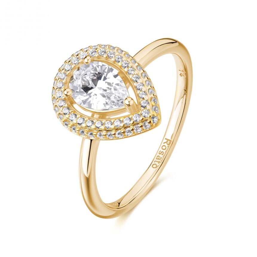 Rosato Luxusní pozlacený prsten s kubickými zirkony Anna RZAN32 60 mm