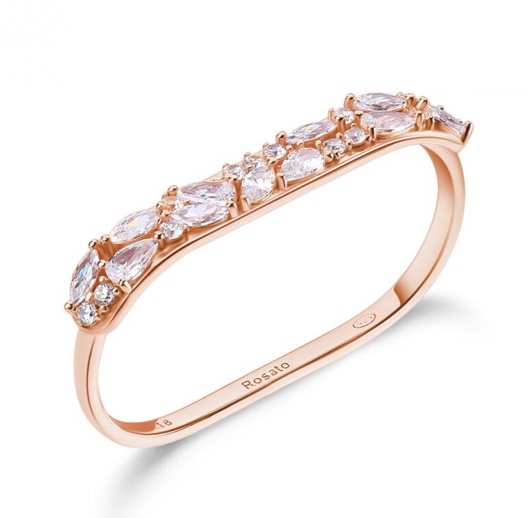 Rosato Třpytivý dvojitý pozlacený prsten Gemma RZGE53