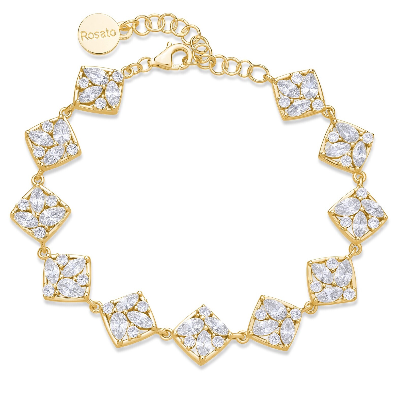 Rosato Jedinečný pozlacený náramek s kubickými zirkony Gemma RZGE57