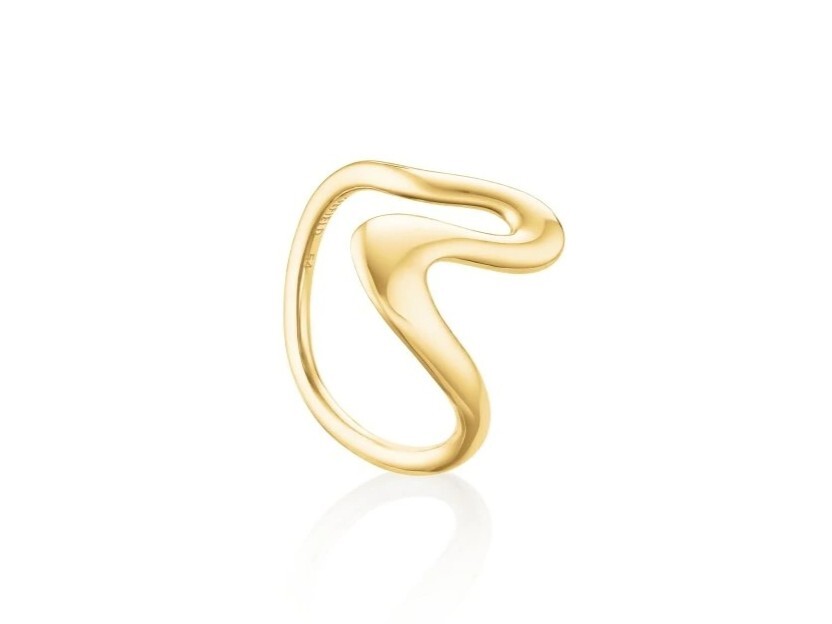 Rosefield Pozlacený prsten s organickým tvarem pro ženy JRWR 52 mm