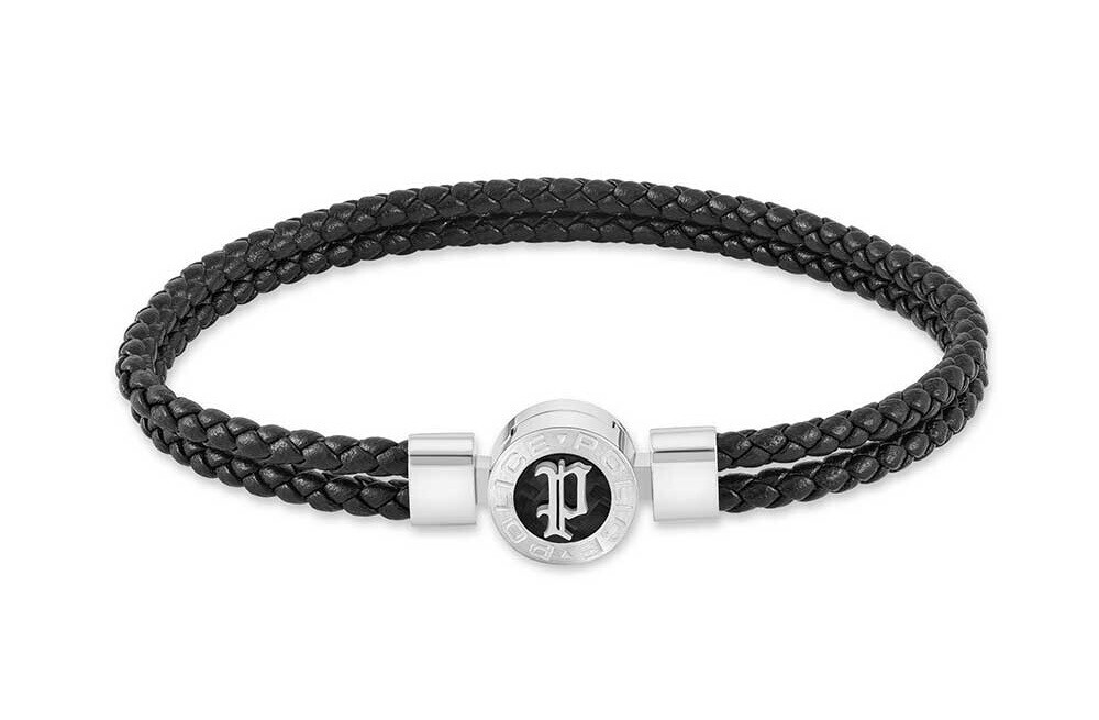 Police Dvojitý kožený náramek pro muže Infiniti PEAGB0040204