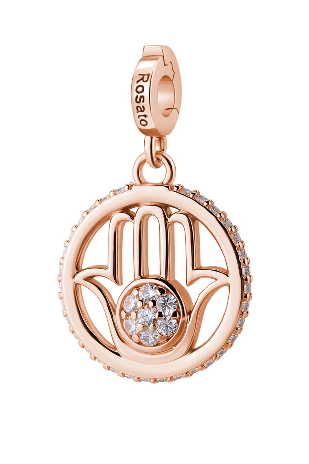 Rosato Pozlacený přívěsek Hamsa s čirými zirkony Storie RZ250