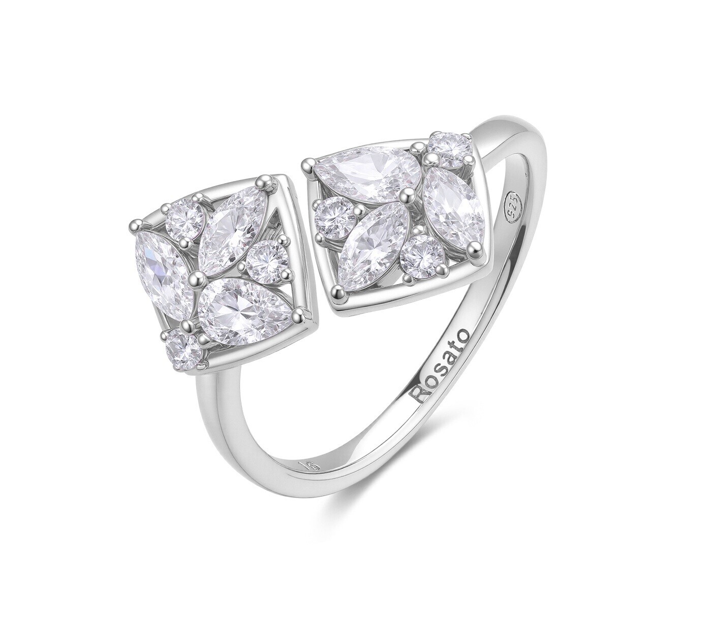 Rosato Moderní stříbrný prsten s kubickými zirkony Gemma RZGE60 56 mm