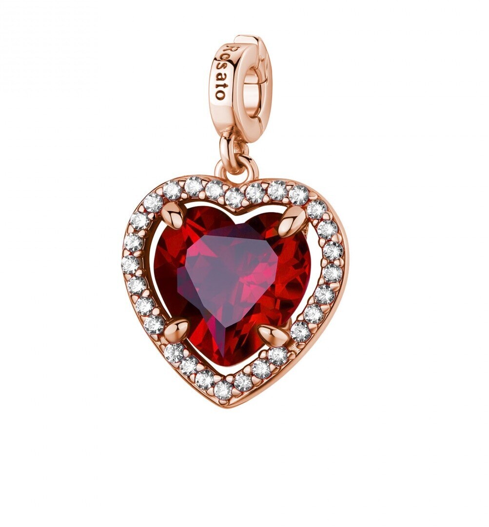Rosato Pozlacený srdíčkový přívěsek se zirkony Storie RZLE088
