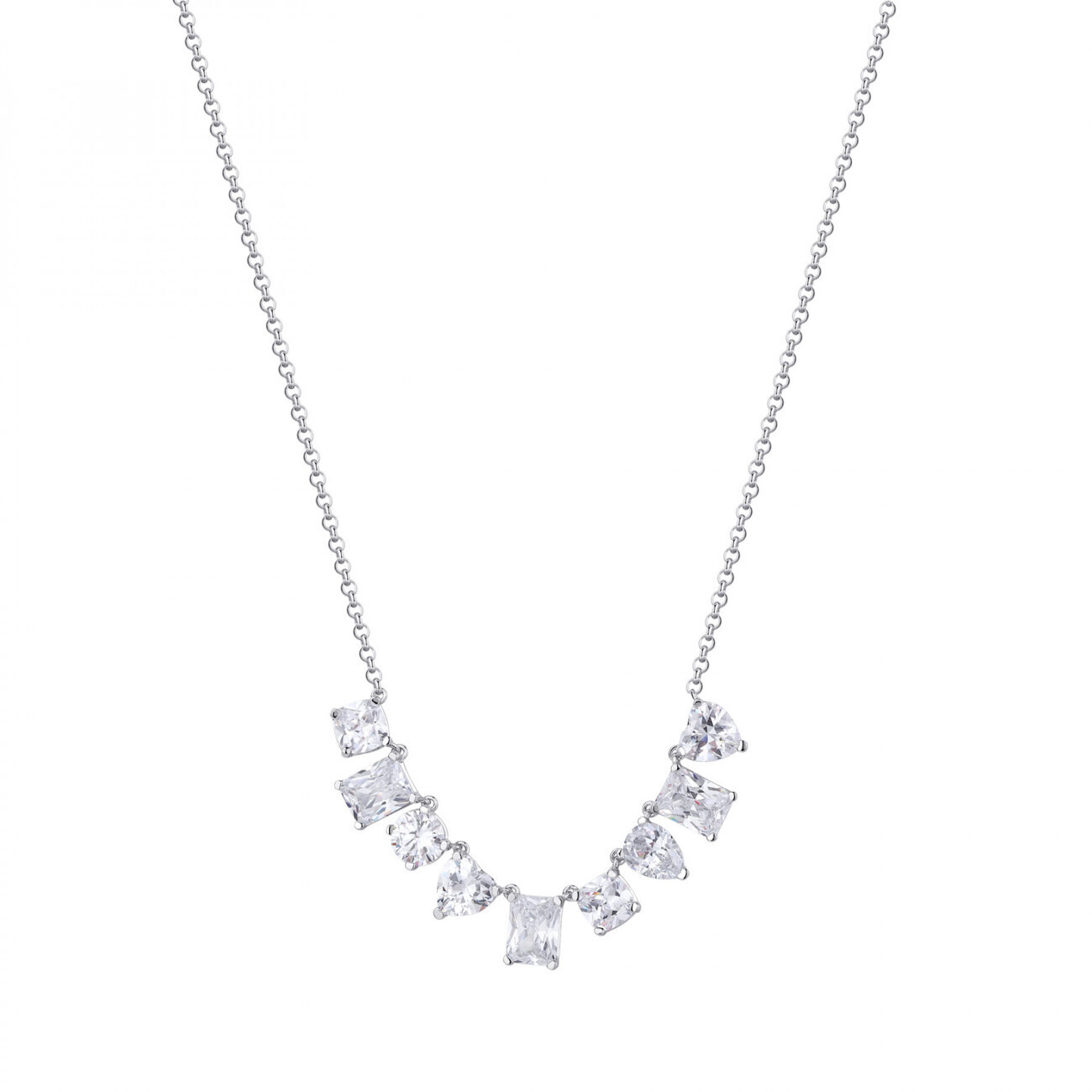 Rosato Elegantní stříbrný náhrdelník s čirými zirkony Gemma RZGE04