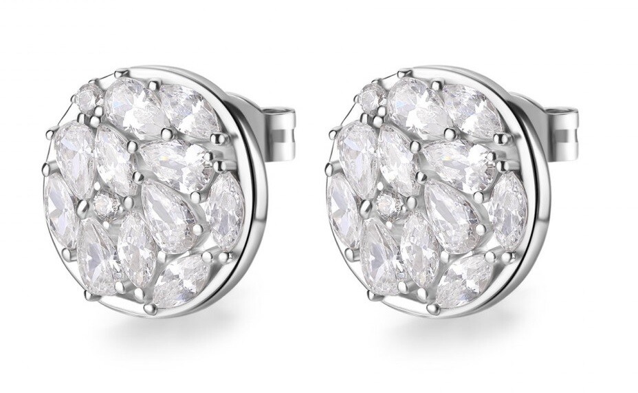 Rosato Stříbrné náušnice pecky s kubickými zirkony Gemma RZGE42