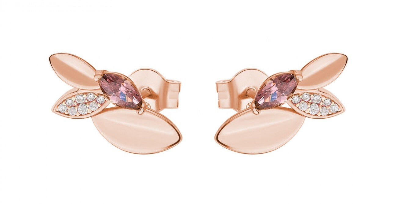Rosato Půvabné pozlacené náušnice s kubickými zirkony Gaia RZGA51
