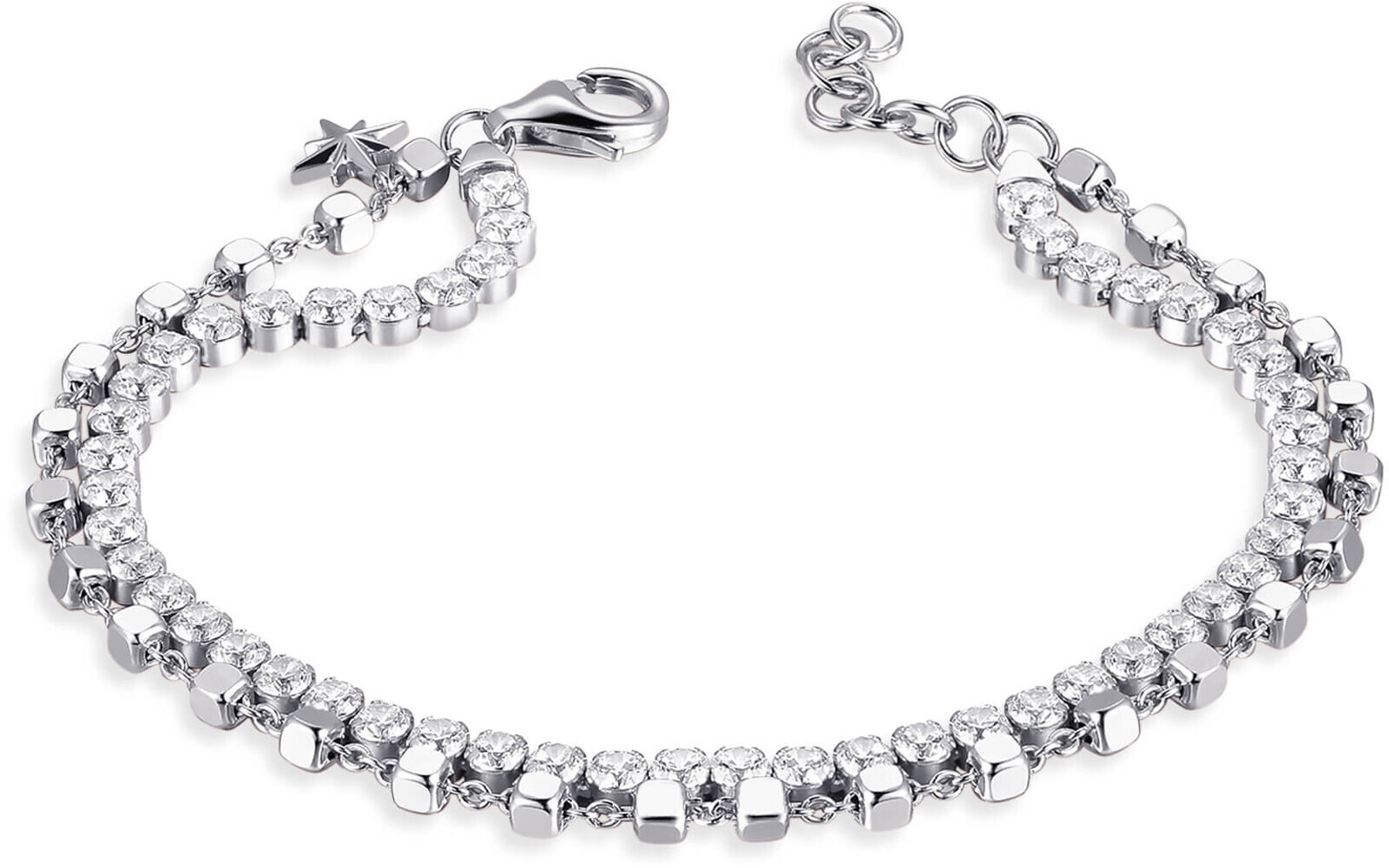 Rosato Třpytivý stříbrný náramek na přívěsky Storie RZB019