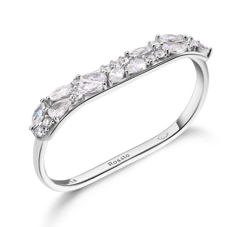 Rosato Stříbrný dvojitý prsten s kubickými zirkony Gemma RZGE52