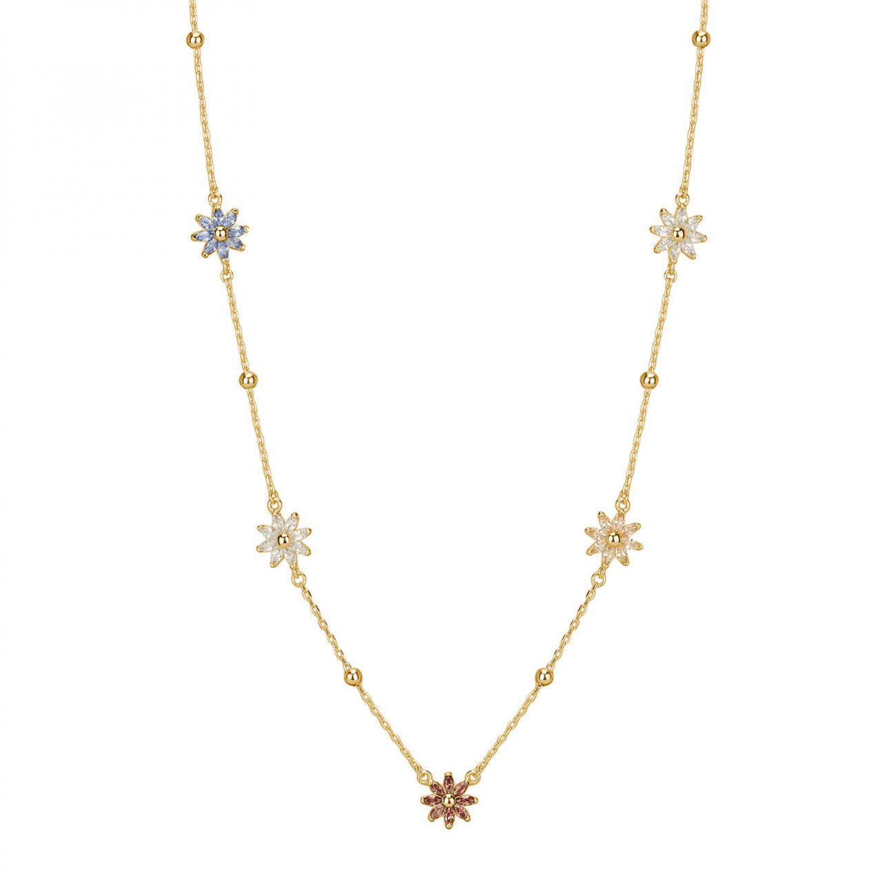 Rosato Pozlacený dámský náhrdelník s barevnými zirkony Gaia RZGA66