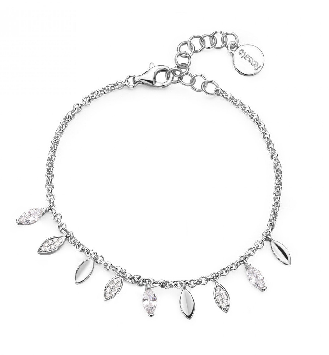 Rosato Slušivý stříbrný náramek s přívěsky Gaia RZGA44