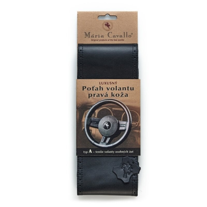 Kožený potah volantu (velikost A, černý matný)